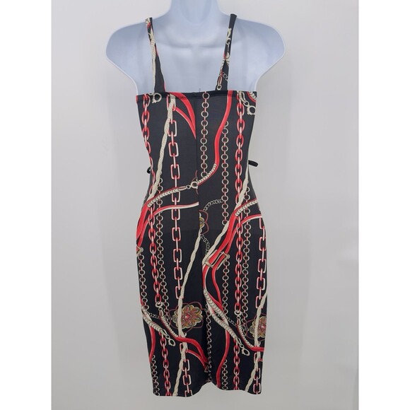 Ipona Collection Dress Gold Abstract Multicolored Y2K Black   Mini Stretchy S - Picture 3 of 12